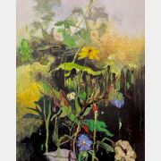 MY-GARDEN-IS-A-JUNGLE-Acrylic-on-Panel-40-x-26-in.-2023