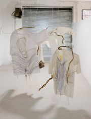 Labcoats installation at MUSSEL MEMORY exhibition