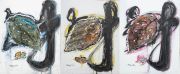 2Qliu-leaf-Legacy-Mixed-media-collage-with-Chinese-calligraphy-and-foil-imprints-of-leaves-Triptych-60x16