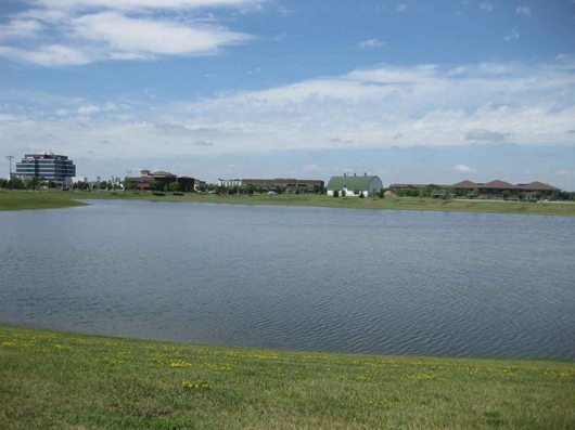 The basin at Rabanus Park filled with water after a 20 minute summer rain, in 2012.